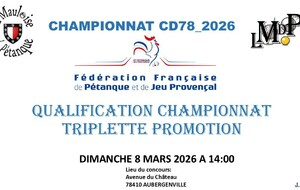 3ème QUALIFICATION CHAMPIONNAT TRIPLETTE PROMOTION