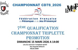 7ème QUALIFICATION CHAMPIONNAT TRIPLETTE PROMOTION